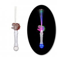 Nouveau produit 2025 jouets les plus populaires allument la baguette à Fiber optique de dinosaure avec des animaux en plastique vert brun jouet Led jouets