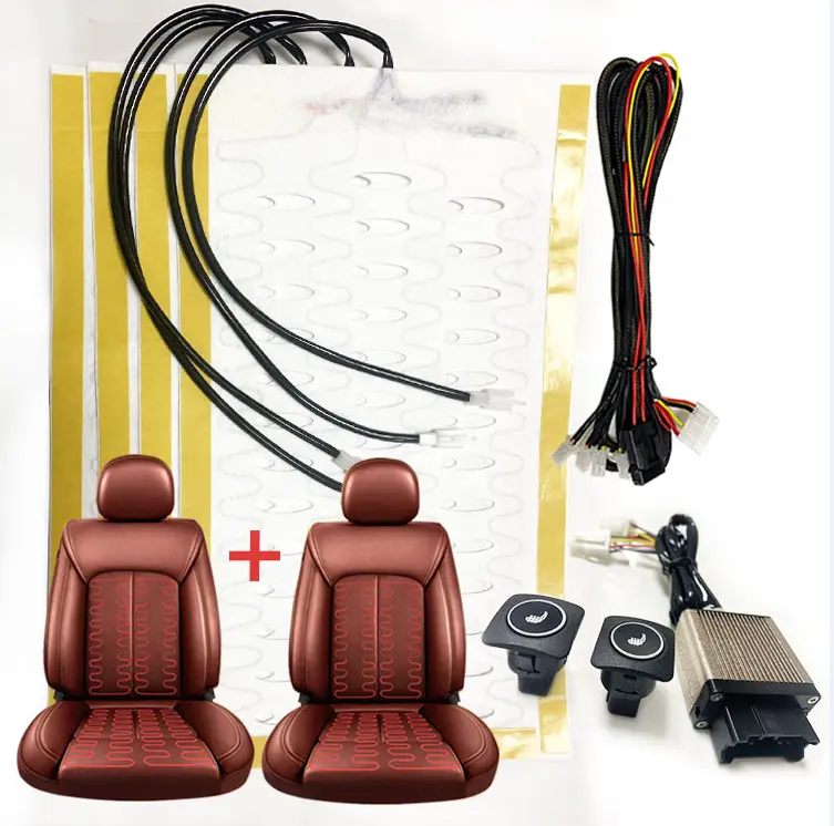 Interruptor de 3 velocidades 4 cores led, interruptor de dois fios de liga de assento para carro sistema de aquecimento e resfriamento