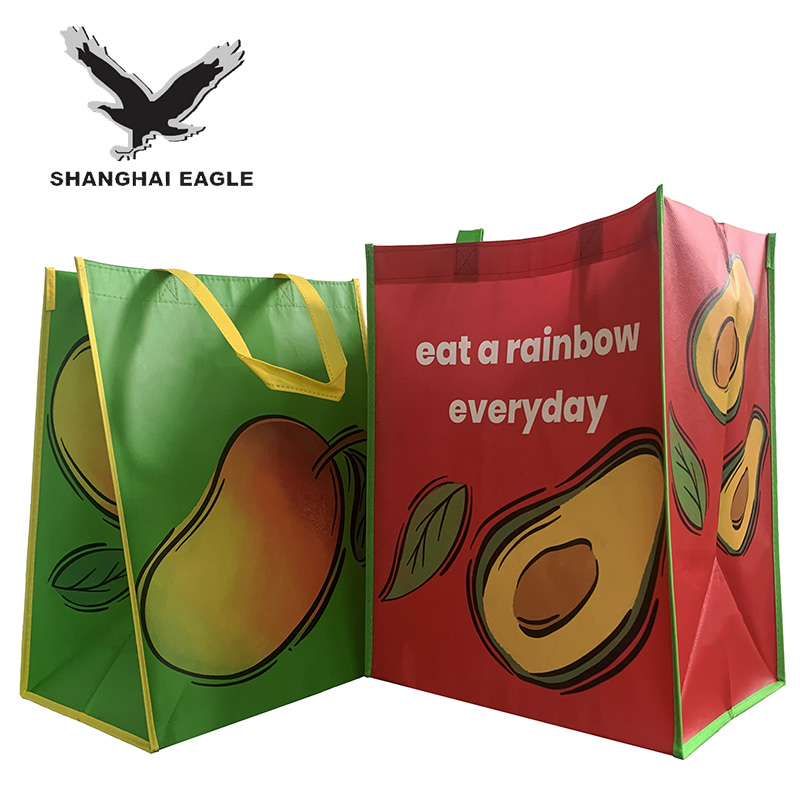 Пользовательская печать, ультразвуковое шитье RPET, нетканые сумки для продуктов, китайские сумки для покупок, нетканые сумки