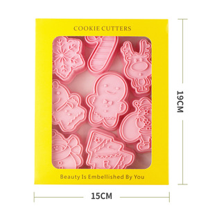 Saffron 8-<strong>Piece</strong> Christmas Cookie Cutters Eco-Friendly PP Plastic <strong>Gingerbread</strong> Man &amp; Snowman Custom Brand - Product Image 2