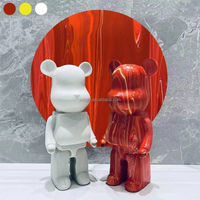 Figurines Fluides de Mode, Statue d'Ours Blanche, Sculpture, Peinture à Verser DIY, Ornements en Briques d'Ours 27/35/50cm, Décoration d'Intérieur, Artisanat en Résine
