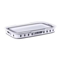 Panier à linge ovale pliable en plastique avec trous de ventilation, poignées intégrées, organisateur de vêtements portable et moderne pour la salle de bain