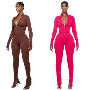 Completo sportivo da <span class=keywords><strong>donna</strong></span> 2026 personalizzato: giacca con zip e pantaloncini leggings, set da allenamento per <span class=keywords><strong>donna</strong></span> - Product Image 2