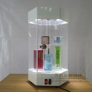 Changsheng Exhibition Rotating Acrylic <b>Display</b> <b>Case</b> With Led Lighting Desktop Vertical Customized Modern Style <b>Plastic</b> Shelf - Product Image 1