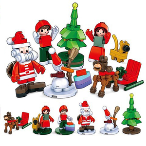 Ensemble de blocs de construction sur le thème de Noël avec des pièces de petite et moyenne taille pour enfants, jouet éducatif à assembler, cadeau de fêtes - Product Image 1
