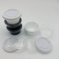 Gobelets en plastique pour shots de gelée de 2 oz avec couvercles, petits gobelets à portion, gobelets à condiments jetables transparents, mini-gobelets de 0,5 oz à 5,5 oz