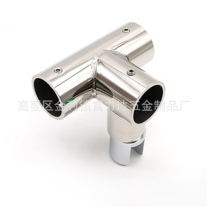 Conector de tubo redondo de acero inoxidable 304 Fulida de 90 y 135 grados, doble en T, con soporte de brida para vidrio - Product Image 2