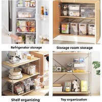 Étagère de rangement double couche pour cuisine, boîte de rangement transparente magnétique en PET, tiroir de bureau multicouche, support pour évier de cuisine
