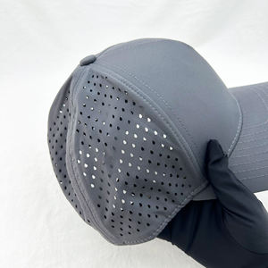 사용자 정의 로고 <span class=keywords><strong>5</strong></span> 패널 남성용 패션 방수 야구 모자 멜린 캐주얼 레이저 컷 드릴 구멍 트럭 운전사 모자 - Product Image 4