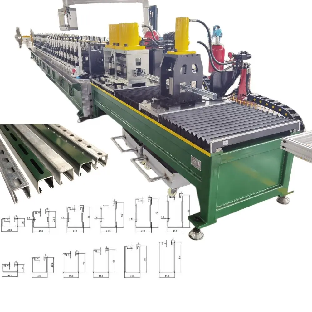41*21 41*41 41*52 41*72 Metal Unistrut Channel Seismic Support Photovoltaic Solar Panel C Strut Channel Roll Forming Machine