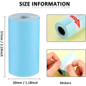 P50 étiquette autocollante 107x30mm 77x30mm 57x30mm rouleau de papier thermique collant pour Mini imprimante Phomemo <span class=keywords><strong>Nimbot</strong></span> PeriPage Paperang - Product Image 2