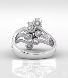 Anillo de Diamantes de Lujo para Mujer, Diamantes Naturales y Cultivados en Laboratorio Disponibles, Plata 925, Oro de 9, 10, 14 y 18 Quilates, Joyería de Diseño - Product Image 2