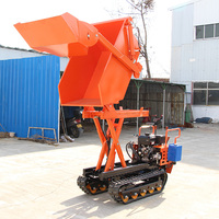 Mini-dumper chenillé compact 1T à chargement automatique, hydraulique, sur chenilles en caoutchouc, pour le transport de matériaux de construction - Prix usine