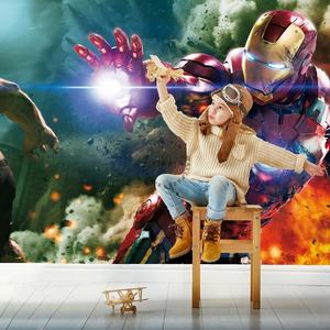 Papel Tapiz 3D de Superhéroes Iron Man y <span class=keywords><strong>Hulk</strong></span> para Habitación de Niños, Diseño Moderno con Patrón Botánico, Impermeable para Decoración de Sala de Estar - Product Image 3