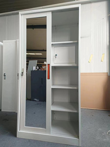 Salon 2 portes armoire en métal porte coulissante armoire en métal acier Almirah armoire armoire casiers en métal - Product Image 2