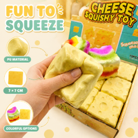 Balle anti-stress souple en PU de 7 cm en forme de beurre, jouet sensoriel souple en forme de fromage à presser - Unisexe pour les 14 ans et plus