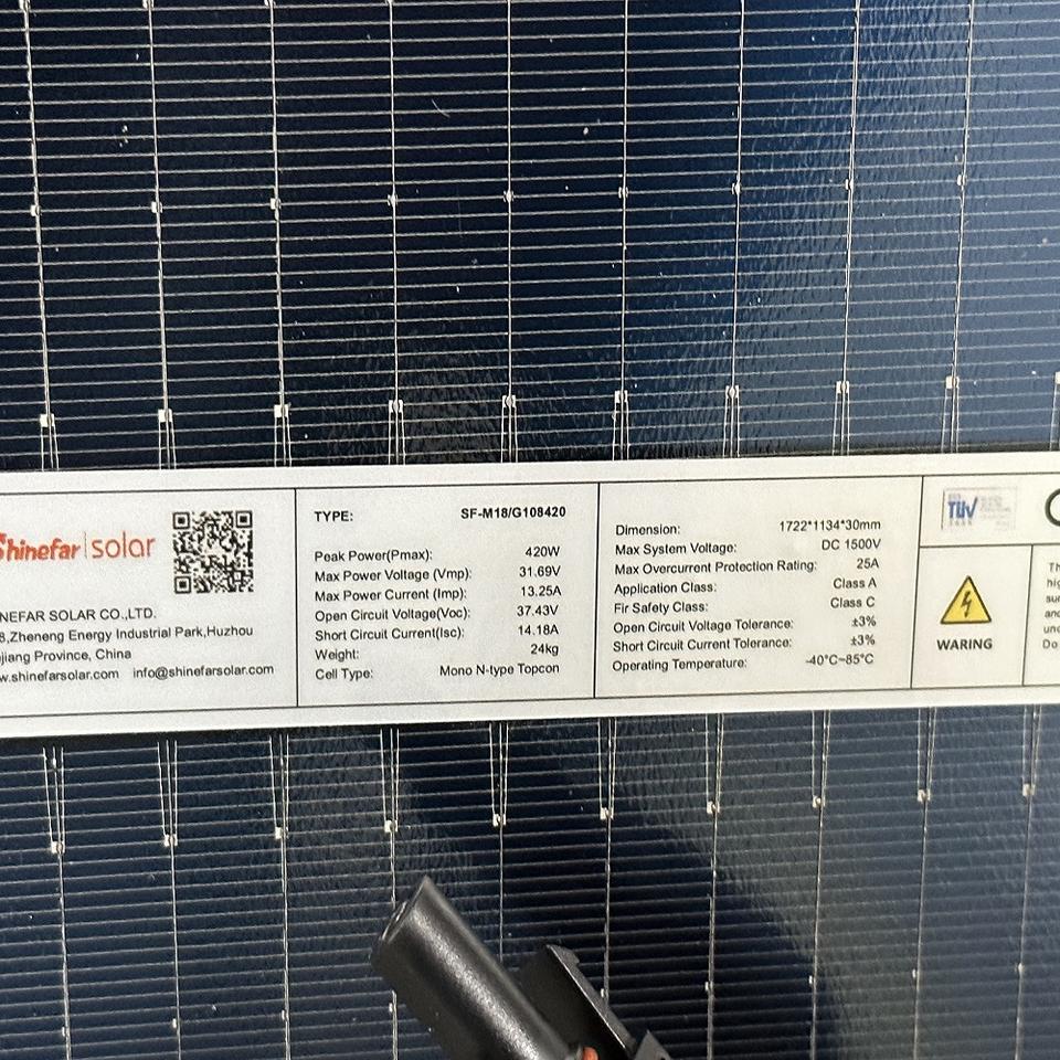German Warehouse Stock N-type PV Module 420w Full Black Double Glass ...