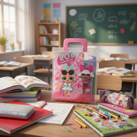 Notizbuch mit Stift lineal und Radiergummi PVC-Tasche Nettes Kawaii Girl Briefpapier-Set für Kinder Geschenk Schule Briefpapier 331