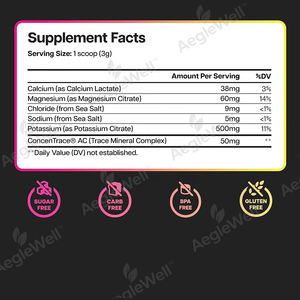 ओएम कीटो इलेक्ट्रोलाइट्स पाउडर चीनी मुक्त इलेक्ट्रोलाइट पाउडर, फास्टिंग इलेक्ट्रोलाइट पाउडर, ट्रेस के साथ उपवास इलेक्ट्रोलाइट्स हाइड्रेशन पाउडर - Product Image 2