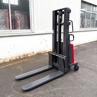Chariot élévateur électrique durable à batterie lithium, idéal pour le stockage de marchandises dans les allées étroites