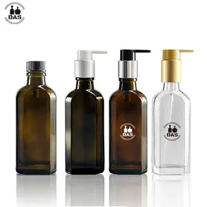 琥珀色透明100毫升护发摩洛哥油乳液泵洗发水玻璃瓶用于洗发水 & 油