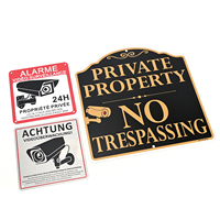 Señal de Advertencia Impermeable Personalizable y Duradera, Propiedad Privada, Videovigilancia 24H, Placa Metálica para Exteriores