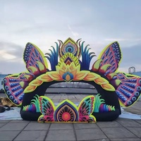 Cabine gonflable géante pour DJ Butterfly Booth | Arche de scène de concert pour festival de musique | Publicité événementielle personnalisable