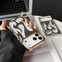 Coque de téléphone en TPU couleur unie au design créatif pour iPhone 16 15 14 11 Pro Max, motif flamme évidé, protection par dissipation thermique