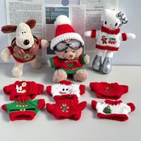 Vêtements de Noël en peluche pour poupées, petits pendentifs, pulls du Nouvel An, accessoires pour chien de compagnie de 14 cm, vêtements, chemises et hauts pour 14 cm et plus