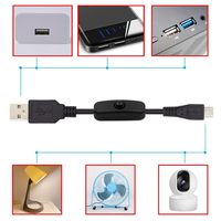 Pengisi daya kabel USB ke DC 5V 2.5A, catu daya AC kabel USB mikro untuk Raspberry Pi 4 4B 5V 3A Tipe C dengan saklar