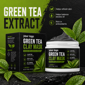 Mascarilla de Arcilla Clarificante, Elimina Puntos Negros, Equilibra la Grasa, Refina la Textura Áspera, Para Todo Tipo de Piel, Hombres, Mascarilla Refrescante de Arcilla de Té Verde - Product Image 6