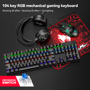 <span class=keywords><strong>104</strong></span> Key 4 Trong 1 Chơi Game Bàn Phím Chuột Headphone Mousepad Combos Gói Quà Tặng Bàn Phím RGB Ánh Sáng Cho Máy Tính Xách Tay PC Máy Tính Để Bàn - Product Image 6