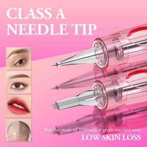 XNET pembe 20 adet 0.18mm 0.25mm 0.3mm 0.35mm 1RL 3RL 5RL 7RL 5F 7F SMP P <span class=keywords><strong>M</strong></span> U kalıcı dudak kaş vücut dövme kartuş iğne - Product Image 2