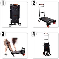 Chariot pliable Portable à un bouton, chariot convertible à plat, conception à double usage pour le transport