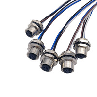 Connecteur M12 pour montage sur panneau, 5 broches mâle, avec codage A, fixation frontale par câble à vis, pour montage sur panneau M12, 5 broches mâle avec fixation par vis sur câble.