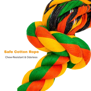Jouet à mâcher pour chien en corde de coton multi-nœuds, corde à tirer tressée, jouet interactif durable pour la dentition des chiens de taille moyenne et grande, jouet à mâcher pour animaux de compagnie - Product Image 5