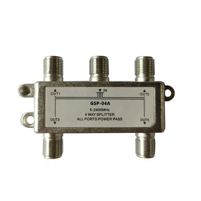 Satellite Ariel Antenna Cable Coaxial TV Signal 4 way Splitter