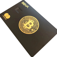 Cartes de crédit Visa en métal noir mat vierges avec bande magnétique et fente pour puce, gravure laser, carte bancaire ATM en métal DIY