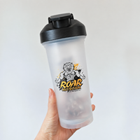 Bouteilles Shaker Sport et Fitness en Plastique Noir de Grande Taille, 400ml 600ml, avec Logo Personnalisé, pour Protéines et Entraînement en Salle