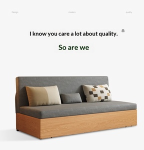 XHA New solid wood <b>sofa</b> bed with adjustable foldable and extendable features for sitting lying down and in <b>small</b> living rooms - Product Image 5