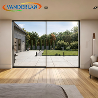 Portes de villa au design moderne, portes coulissantes en aluminium à 4 panneaux, portes coulissantes extérieures en aluminium et verre pour patio