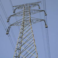 Tour en acier galvanisé à chaud haute résistance résistant au vent pour ligne de transmission électrique aérienne de 10 kV à 500 kV