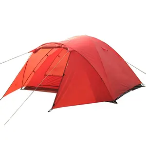 户外装备登山野营圆顶帐篷批发高品质防水3-4人红山帐篷的旅客