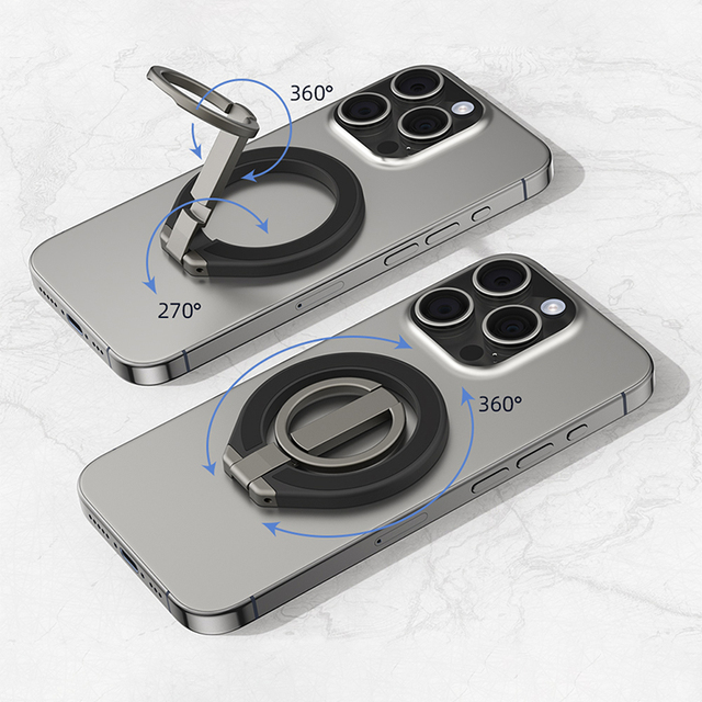 Aluminum Alloy Magnetic Ring Magnetic Grip Phone Stand Holder Finger Adjustable Kickstand for iPhone 16 15 14