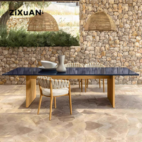 Ensemble table et chaises d'extérieur pour hôtel et villa, mobilier de luxe pour jardin, balcon, bistrot, restaurant, chaises rustiques pour plage et piscine