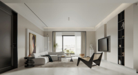 Plano de Apartamento Contemporáneo, Diseño de Estudio Minimalista, Diseño Arquitectónico con Planificación de Espacios y Visualizaciones en 3D