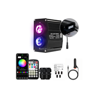 Kit de plafonnier étoilé pour voiture 18W, double tête RGBW, effet étoile filante scintillante, 900 fibres + 240 fibres de 0,75 mm, contrôle par application, en plastique