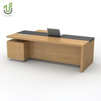 Bureau de direction ergonomique extra large IULTRA Premium moderne avec étagères de rangement et armoire - Mobilier de bureau modulaire écologique