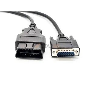 Cable adaptador OBDII de 16 pines a DB15, J1962 hembra a <span class=keywords><strong>HD15</strong></span> macho, con pinout VGA, resistente al agua, cable de escáner automotriz, cable de prueba ELM327 - Product Image 1
