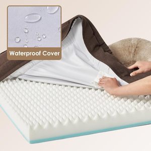 Cama Ortopédica Extra Grande para Perro con Espuma Viscoelástica, Funda Extraíble, Forro Impermeable y Base Antideslizante, 42x30x7.5 Pulgadas, Marrón - Product Image 4